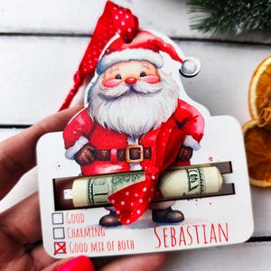 Money Ornament Holders, Cash Money Clip, Personalized Christmas Gift, Money Holder, Money Envelope, Xmas, Present, Holder Stocking Tags
