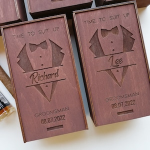 Best Man Proposal wooden Gift Box, Groomsmen Proposal Gift Box, Engraved Personalized Cigar Box, Bachelor party
