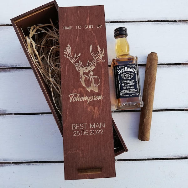 Groomsmen Proposal Gift Box, Best Man Proposal Gift Box, Wedding Favors Box for Groomsmen, Personalized Cigar Box, Bachelor party