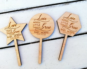 Love Makes Little Things Grow Sukkulenten Anhänger, Love Makes Little Things Grow Tags, Baby Shower Favors, Baby Shower Favors Tag, Personalisiert