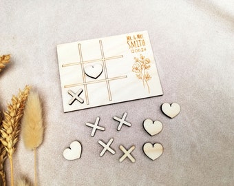 Тic Tac Toe Wedding Favours In Bag, Personalised Noughts and Crosses Wedding Gifts For Guests, Wedding Games favors