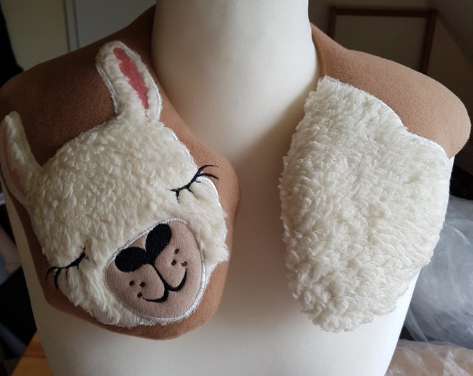 Featured listing image: Heat therapy, physiotherapy, Mother's Day, grain pillow, cervical spine shoulder and neck pillow, alpaca, llama, relieve tension, microwave, customizable