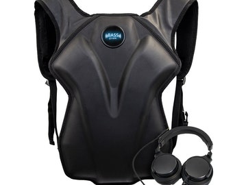 BASSpak with Headphones! - Wearable Bass Experience - Tactile Bass Backpack Experience