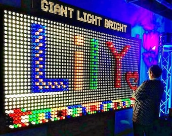 Tablero de clavijas iluminado gigante de 1,2 m x 2,4 m, colorido y divertido