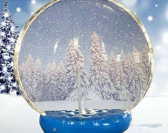 Globo de nieve inflable gigante con copos de nieve y bolas de nieve artificiales
