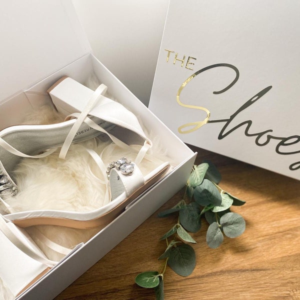 Luxus Hochzeit Schuhe Box | Geschenkbox mit Optionaler Personalisierung und Auskleidung
