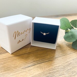 Personalised Engagement Ring Box Wedding Gift for the Bride and Groom Choose Any Text image 2