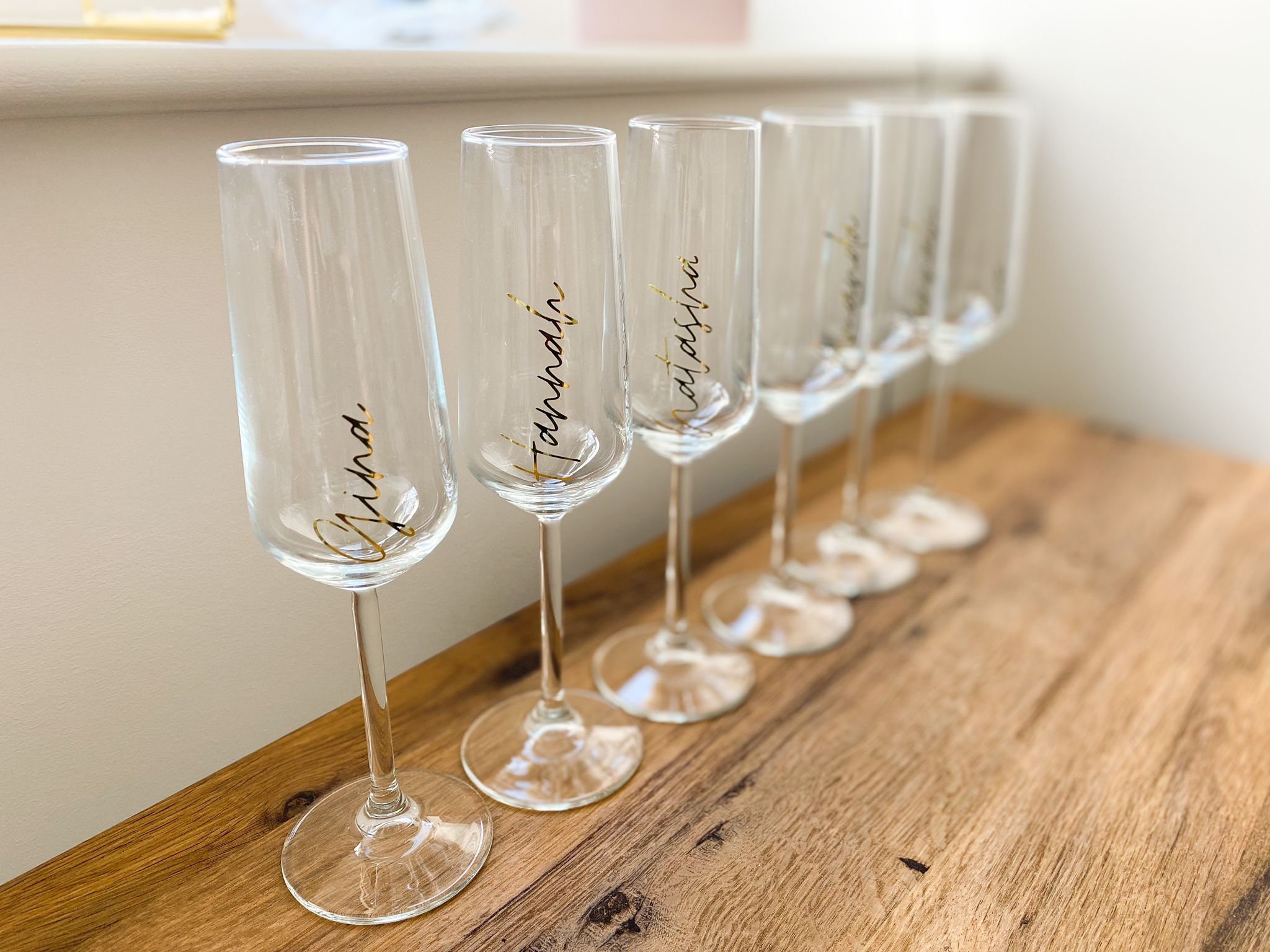 Pair/3/4/5+ Personalised Champagne Flutes  | Hen Party/Bride Team/Bridesmaids/Gifts for Wedding Party
