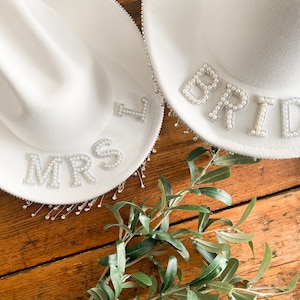 Bridal Hat White Cowboy Hat with Diamanté Trim. Great Cowgirl Hat for Hen & Bachelorette image 3