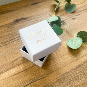 Personalised Engagement Ring Box Wedding Gift for the Bride and Groom Choose Any Text image 3