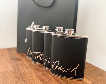 Personalised Hip Flask - Great for Groom, Groosman, Best Man, Father of the Bride/Groom Wedding Party Gifts | Stag Do/Weekend Presents