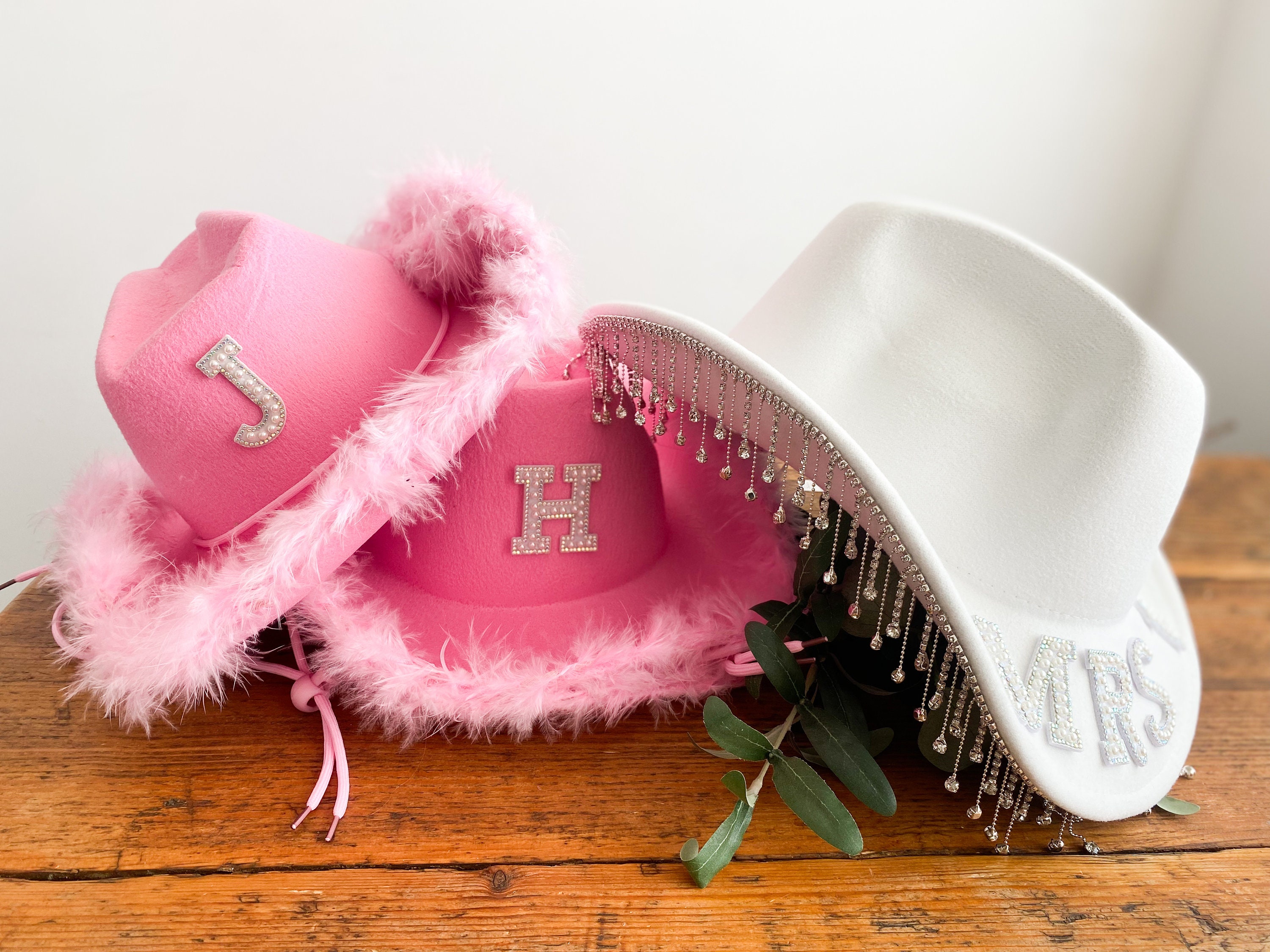 Winter Savings !40g Turkey Feathers Hat with Feathers Boa Novelty Pink  Feather Blinking Rhinestone Cowboy Hat Dancing Wedding Crafting up Wedding
