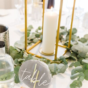 Any Colour Wedding Table Numbers/Signs Centrepiece Signs in Acrylic with Wooden Stands image 4