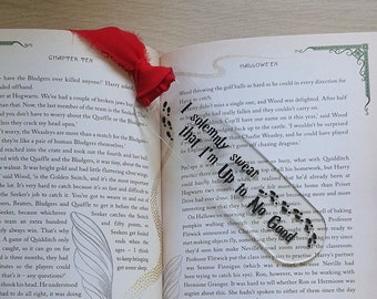 Wizard Bookmark | Acrylic Mauraders Map Bookmark with Chiffon Ribbon
