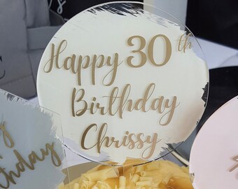 Personalized Acrylic Cake Topper | Custom Party Decoration