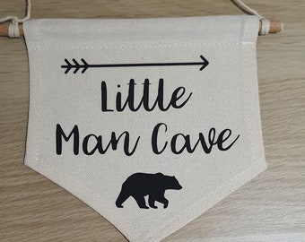 Little Man Cave Flag | Pennant Flag | Cotton Wall Hanging