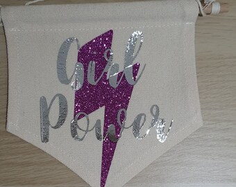 Girl Power Flag | Pennant Flag | Cotton Wall Hanging