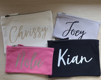 Personalized Cotton Canvas Pencil Case | Back to School Pouch