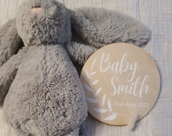 Wooden Baby Announcement Plaque