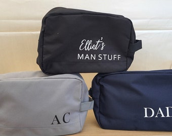 Neceser personalizado para hombre / Bolsa de aseo de viaje de poliéster reciclado