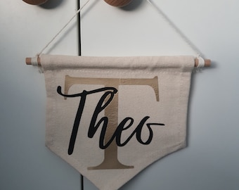 Personalised Cotton Wall Hanging | Personalised Pennant Flag