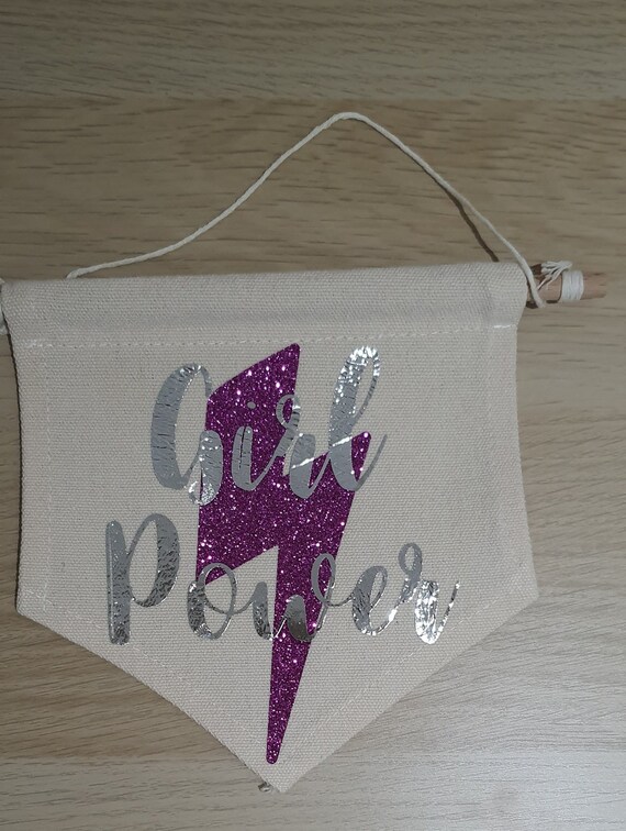 Girl Power Flag Pennant Flag Cotton Wall Hanging Etsy