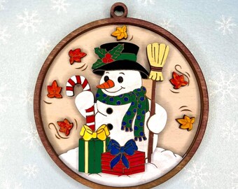 Ornament svg,Cute snowman ornament svg, winter svg, holiday svg,glowforge ready svg, realtor gift svg, decoration, Merry Christmas svg