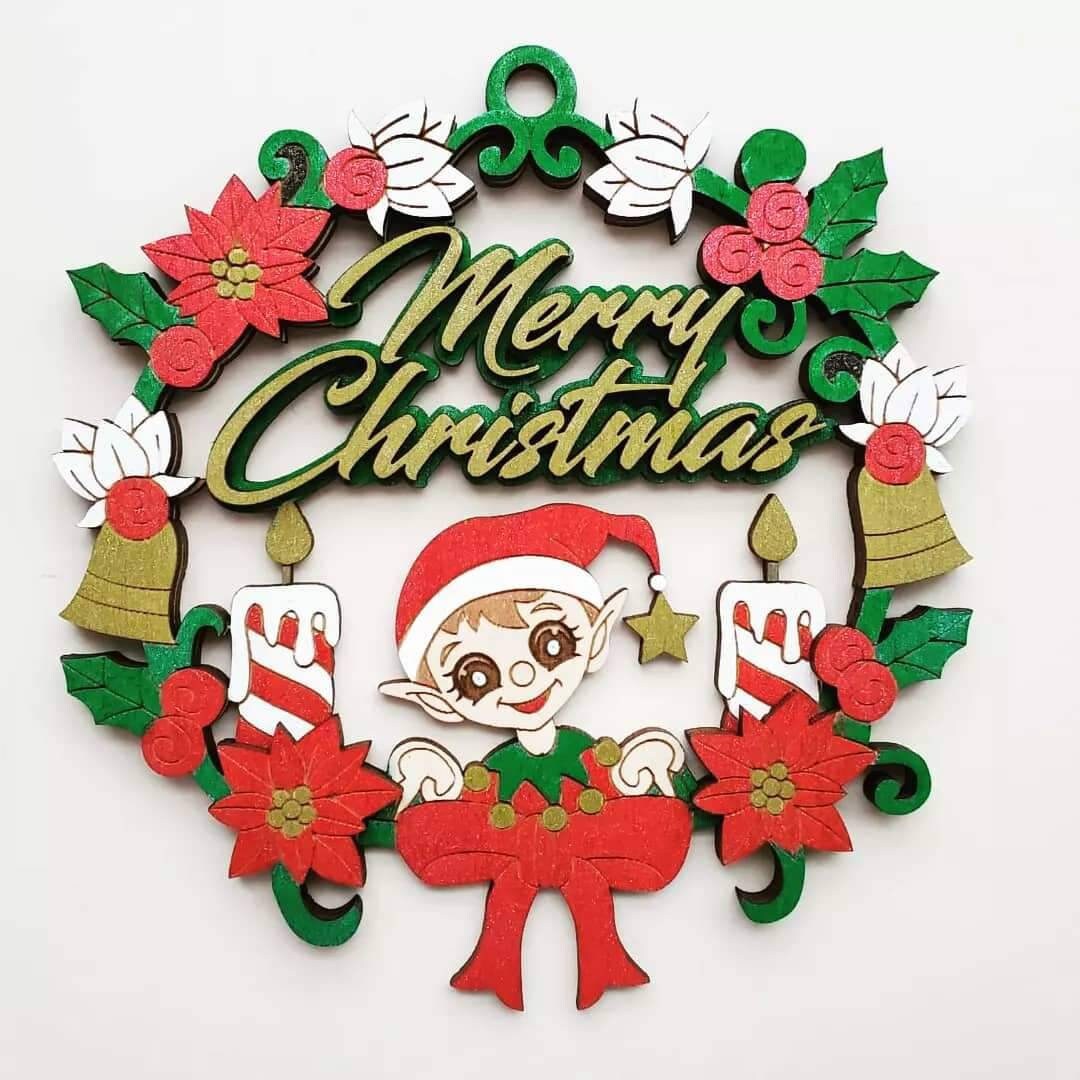 Christmas Door Sign Svg Holiday Wreath Svg Merry Christmas Etsy