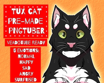 Tuxedo Cat Premade PNGTuber