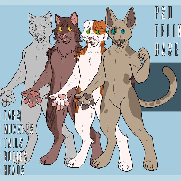 P2U Feline Fursona Base