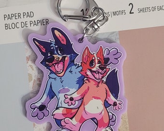 Heeler Sisters Keychain
