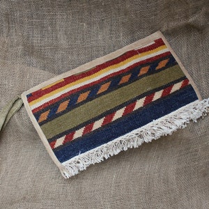 Grande Boho Stripe Kilim Clutch Bolsa Maquiagem Cosméticos Bolsa de Viagem Kit de Higiene Pessoal
