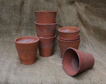 Small Antique Terrracotta Pots Vintage Miniature Clay Plant Pots Planters