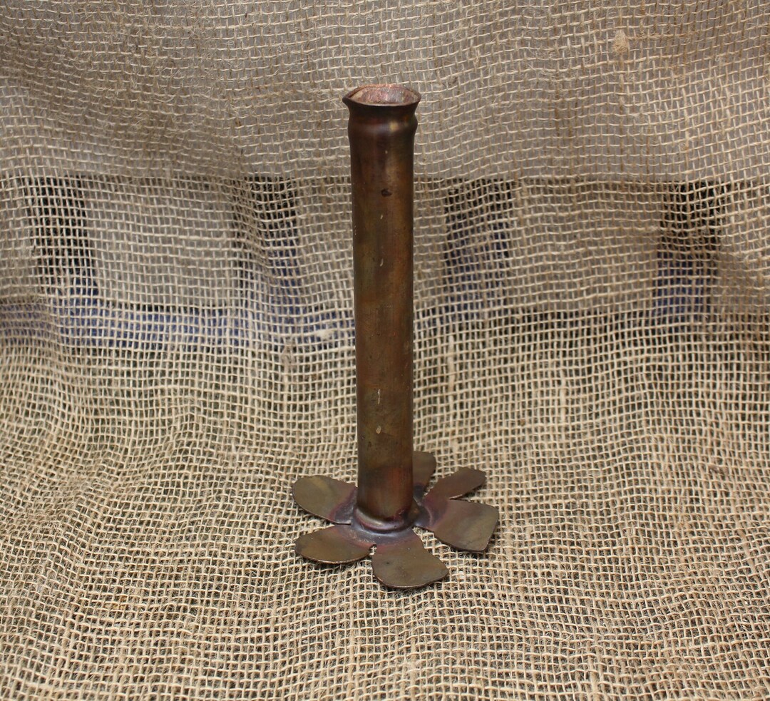 Vintage Copper Candlestick Industrial Candle Holder Etsy