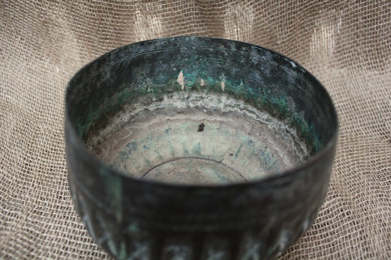 Antique Islamic Copper Bowl Middle Eastern Hammered Pot Etsy