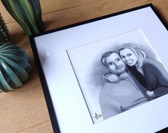 Personalisiertes Porträt - Personalisierte Zeichnung - Fotoporträt - Personalisierte Illustration - Paar, Familie, Freunde - MBA-Illustration