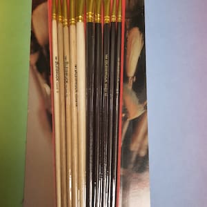 10 teiliges Pinselset Rundpinsel und Flachpinsel für Acrylfarbe Ölfarbe Aquarell Kunst Malen Blitzversand