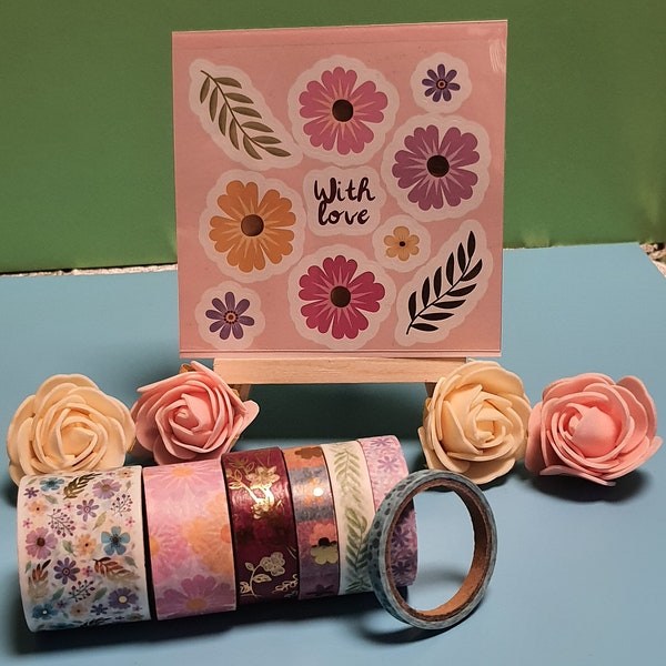 Washi Tape With Love  7 Rollen und ca 190 dazu passende Sticker bulletjournal journaling scrapbooking lettering Blitzversand maskingtape