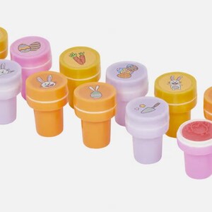 Stempelset für Kinder Ostern 12 Stempel selbstfärbend Blitzversand Osterhase Ostereier Geschenk #3