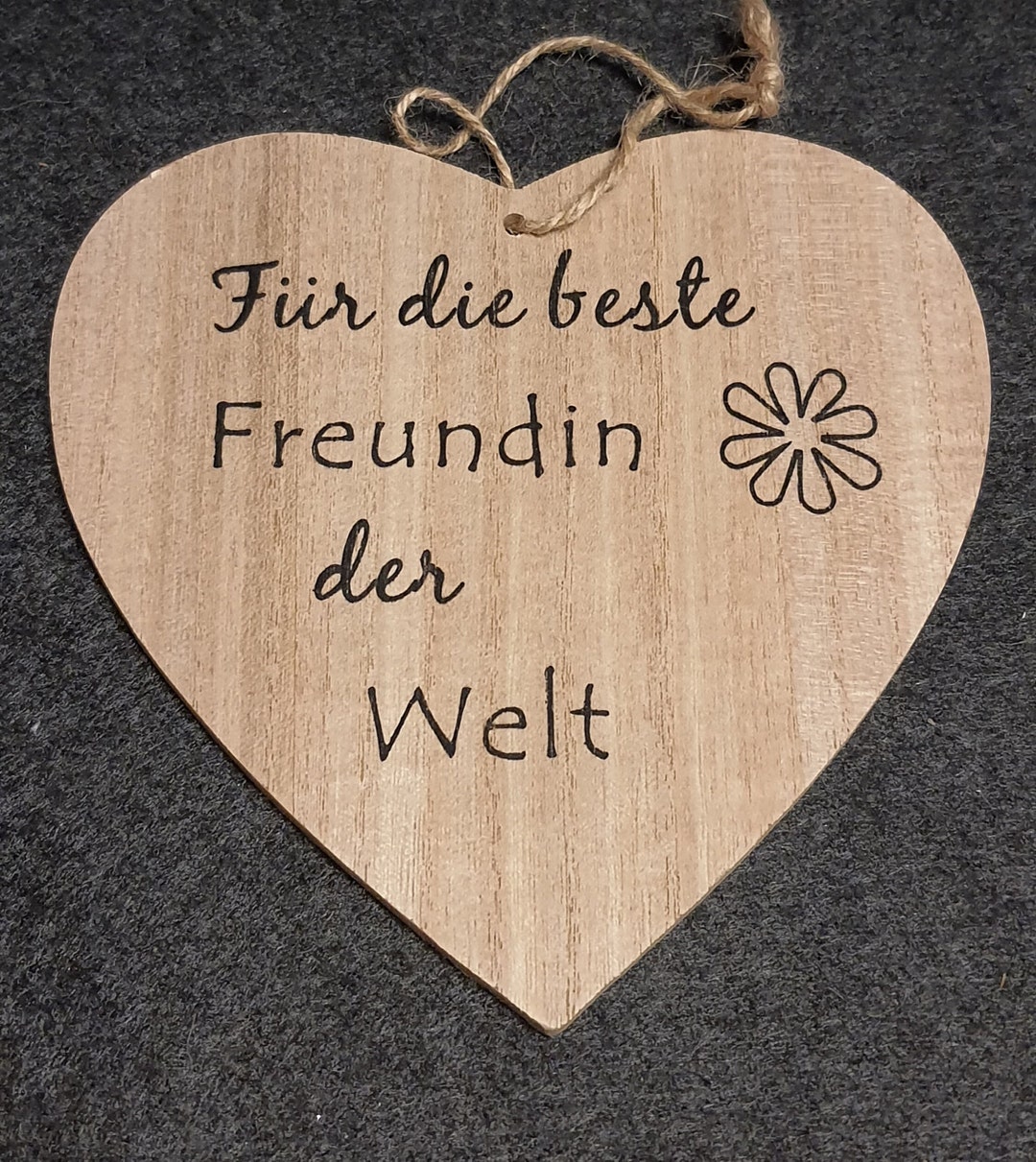 Herz aus Holz mit Spruch Für die beste Freundin der Welt Deko Holzherz