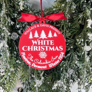 White Christmas Ornament Movie Pine Tree Vermont Perfect Gift