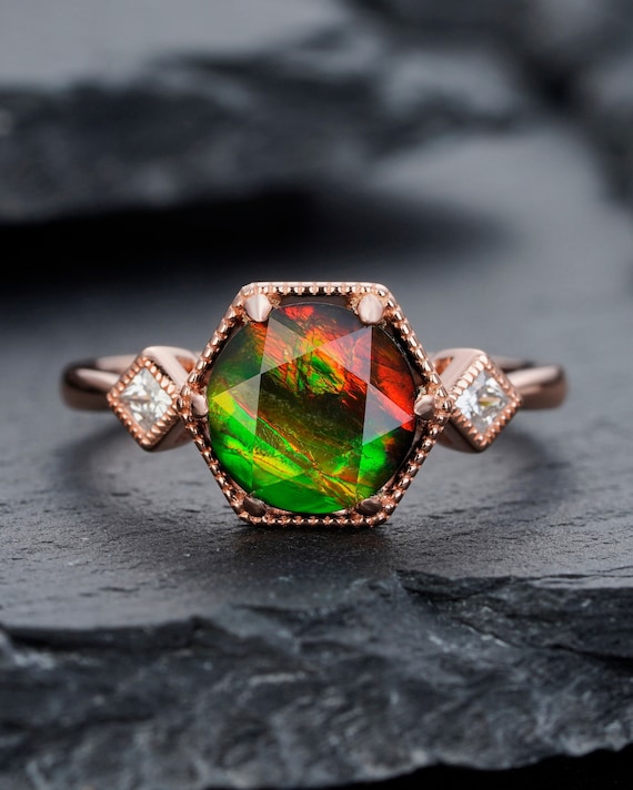 AAA Canadian Ammolite Ring Size 7.25 (925 Sterling Silver) RING134514 – Ana  Silver Co