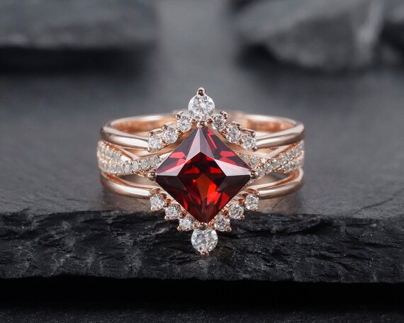 Garnet bridal set hotsell