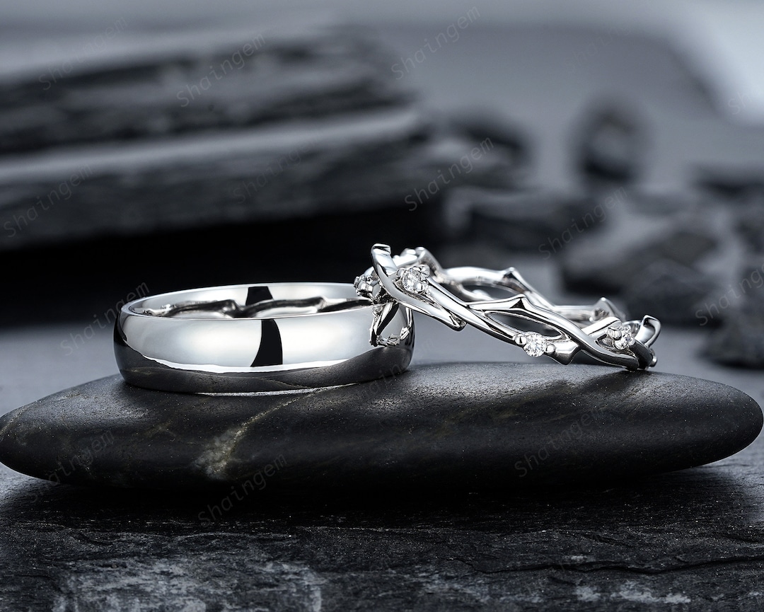 Ring Anillos Iguales Para Parejas Alianza De Platino Para él Y