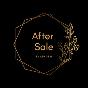 May include: Gold geometric frame with floral accents and the text "After Sale" and "SHAINGEM" on a black background.