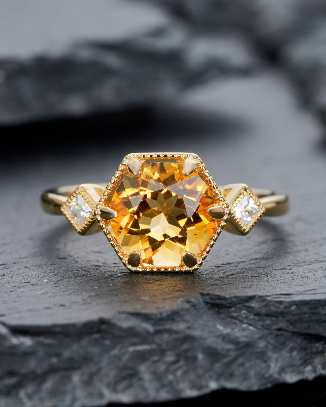 ＜Preek>CITRINE BIRTHDAY STONE RING SIZE9 JewelersClub Citrine November Birthstone Jewelry – 0.40