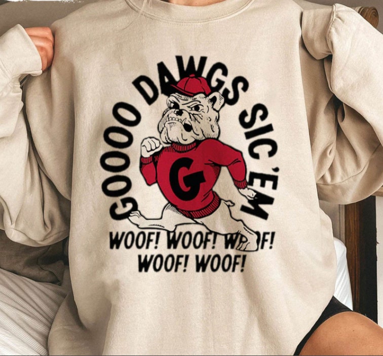 Discover Go Dawgs Shirt - Custom Vintage Georgia Go Dawgs Footbball Unisex Sweatshirt