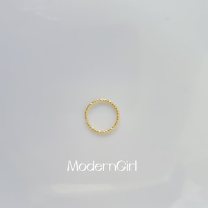 Thin Sterling Silver Gold Textured Hoop, Huggie Hoop Earring,Cartilage Piercing,Conch Piercing,Huggie Earrings,Thickness 0.64mm 22 Gauge image 5