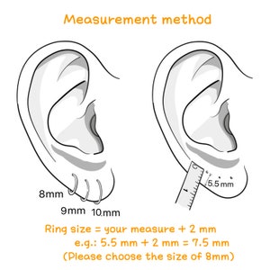 Thin Sterling Silver Gold Textured Hoop, Huggie Hoop Earring,Cartilage Piercing,Conch Piercing,Huggie Earrings,Thickness 0.64mm 22 Gauge image 8