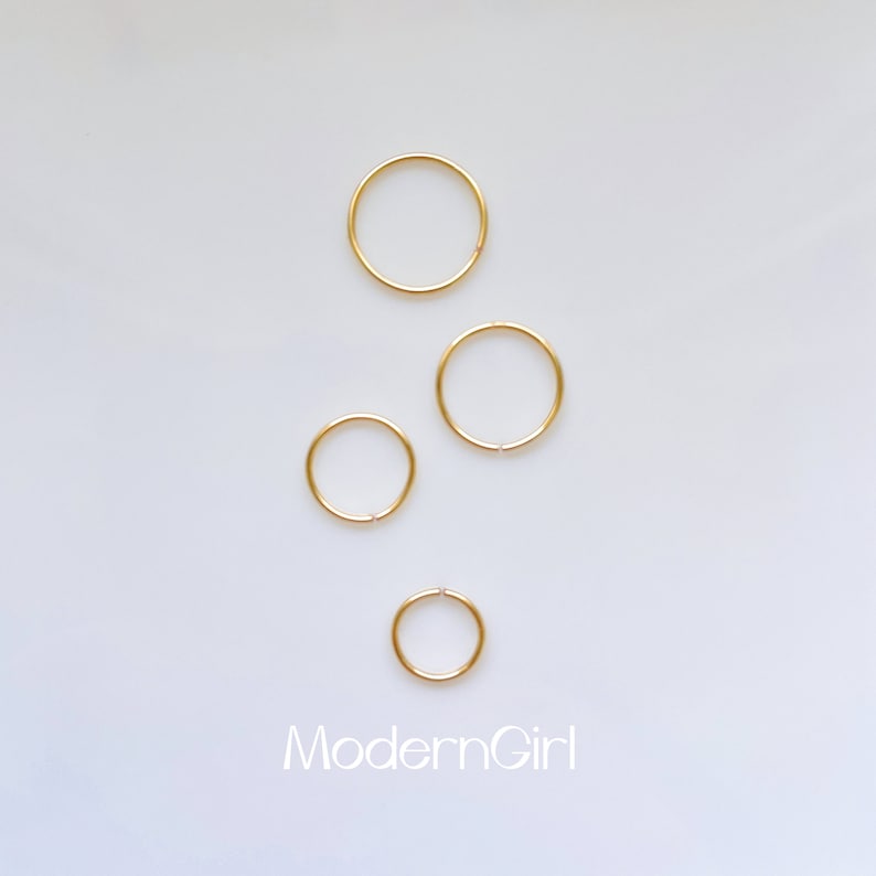 Sleeper Nose Rings,Gold Filled Endless Hoops, Handmade Hoop Rrings, Thickness 0.64mm 22 Gauge image 7